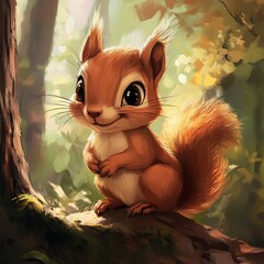 Poster - cute cartoon squirrel