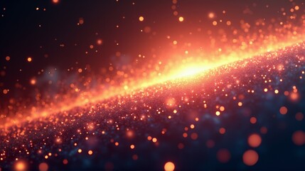 Poster - A bright orange and blue galaxy with a lot of sparkles