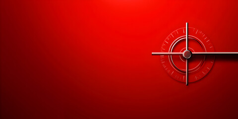 Red themed crosshairs icon web banner. Crosshairs icon isolated on red background with copy space.