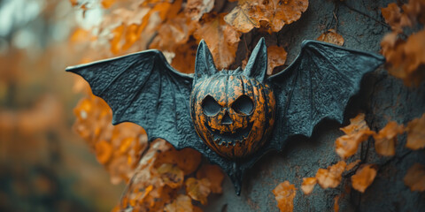 Creepy pumpkin decoration for Halloween