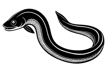 Wall Mural - Eel Line Drawing Artistic Vector Illustration for Unique Decor