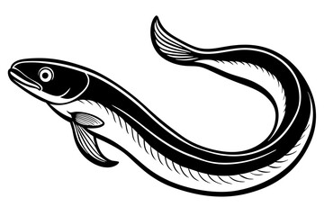 Wall Mural - Eel Line Drawing Artistic Vector Illustration for Unique Decor