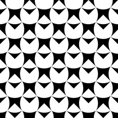 Wall Mural - Seamless pattern with geometric motifs in black and white