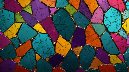 Wall Mural - pop-colored glass carving background generative ai