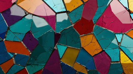 Wall Mural - pop-colored glass carving background generative ai