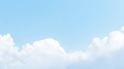 Sticker - Light Blue Sky with White Clouds in a Calm Horizon