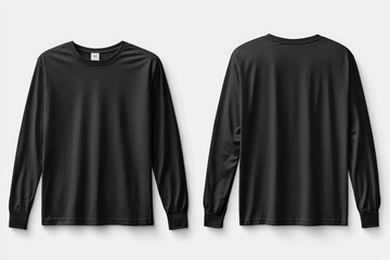 Black long sleeve tshirt mockup isolated created with Generative AI