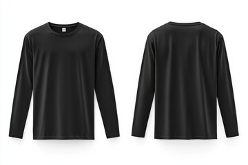 Black long sleeve tshirt mockup isolated created with Generative AI