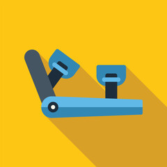 Canvas Print - Blue leg exerciser machine for rehabilitation process on yellow background