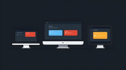 Wall Mural - flat design of a responsive navigation bar that looks good across various screen sizes