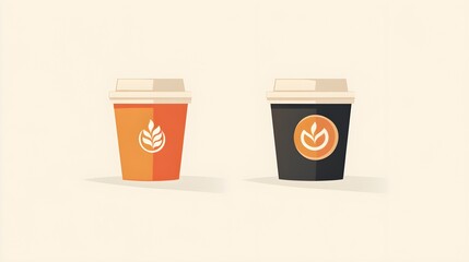 Wall Mural - a flat design of a food app icon that scales effectively for various screen resolutions