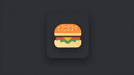 Wall Mural - a flat design of a food app icon that scales effectively for various screen resolutions