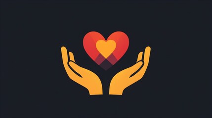 Wall Mural - flat design of a charity logo that scales well for use on social media, websites, and printed materi