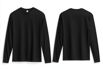 Black long sleeve tshirt mockup isolated created with Generative AI