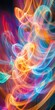 © clipart and bundle - Light trails creating abstract waves, organic shapes, vibrant and energetic