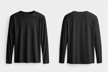 Black long sleeve tshirt mockup isolated created with Generative AI