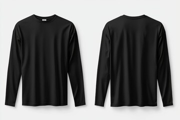 Black long sleeve tshirt mockup isolated created with Generative AI