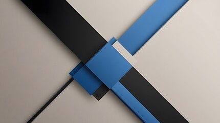 Poster - simple abstract modern background with black and blue color combination