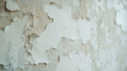 Aufkleber - An old battered wallPeeling plaster on the wall in the houseOld whitewash on the wallAbandoned building background : Generative AI