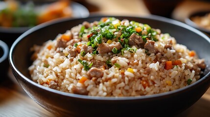 Canvas Print - Taiwanese cuisine minced pork rice : Generative AI