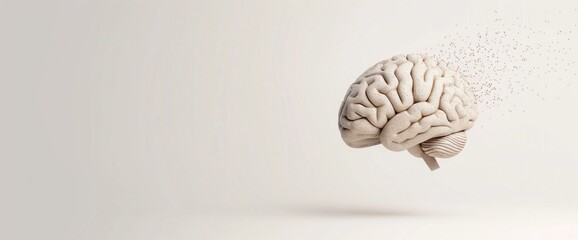 Poster - A brain is shown in the air with a lot of dust around it