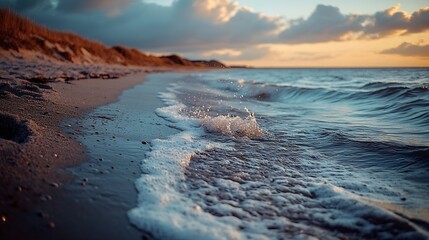 Poster - Evening mood on the beach of Ishoj south of Copenhagen denmark : Generative AI