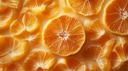 Aufkleber - Orange fruit pattern Healthy food background : Generative AI