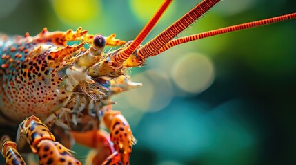 Poster - Close-up of a Spiny Lobster's Head and Antennae