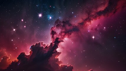 Wall Mural - Pink Galaxy Background Generative AI