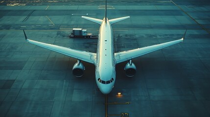 Poster - Airplane view from airport terminal : Generative AI