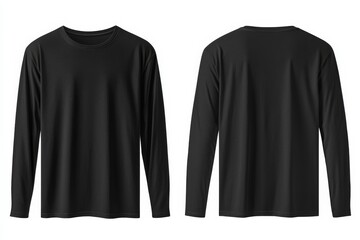 Black long sleeve tshirt mockup isolated created with Generative AI