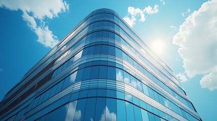 Poster - Modern business building in sunny day : Generative AI