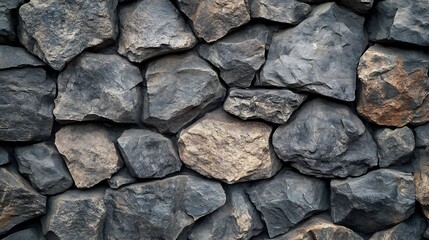 Aufkleber - wall of irregular granite stones background for textures : Generative AI