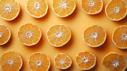 Aufkleber - Orange fruit pattern Healthy food background : Generative AI
