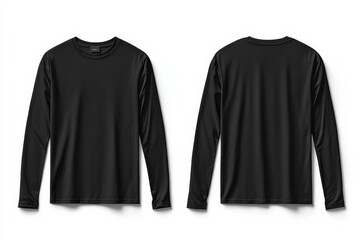 Black long sleeve tshirt mockup isolated created with Generative AI