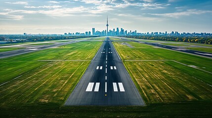 Runway of airport Toronto Ontario Canada : Generative AI