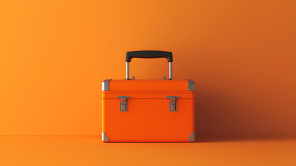 Orange Suitcase Mockup - Perfect for Travel and Adventure Branding