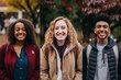 © Baba Images - Portrait of a smiling diverse group of students