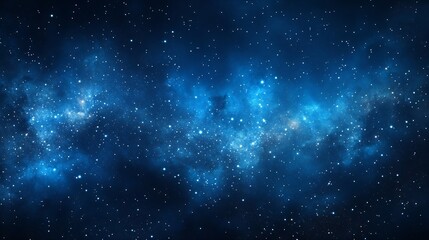 Canvas Print - Night starry sky with many stars on dark blue twilight sky background in panoramic view : Generative AI