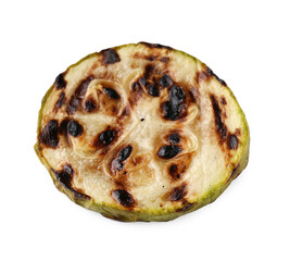 Wall Mural - One tasty grilled zucchini slice isolated on white