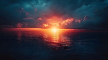 Poster - Dark Floor Background with Beautiful Sunset Cloud Night Sky Horizon : Generative AI