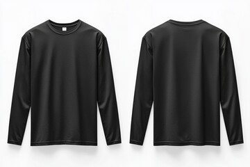 Black long sleeve tshirt mockup isolated created with Generative AI