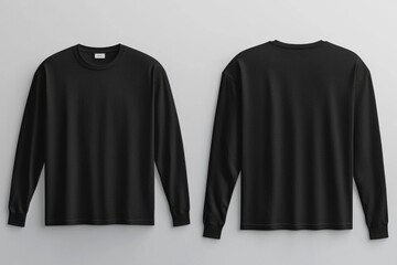 Black long sleeve tshirt mockup isolated created with Generative AI