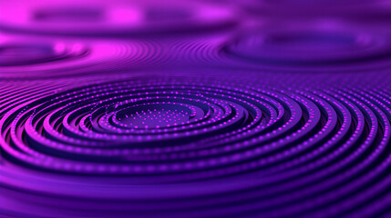 Wall Mural - Abstract Purple 3D Background with Glowing Circles