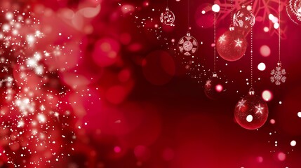 Wall Mural - _Christmas_decoration_card_Red_christmas_background