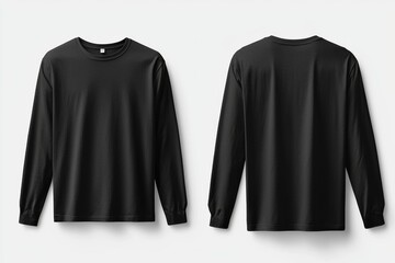 Black long sleeve tshirt mockup isolated created with Generative AI