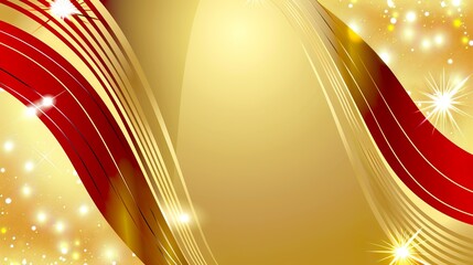 Wall Mural - Gold_Background_vector_Red_christmas_background