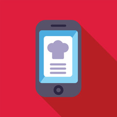 Canvas Print - Smartphone displaying a chef hat icon is suggesting online food delivery services