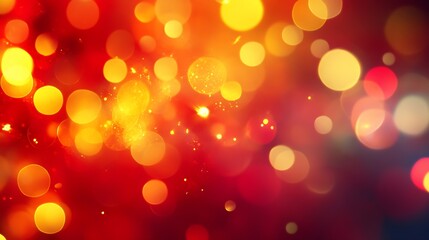 Leinwandbilder - Bright red and yellow lights close up blurred background : Generative AI