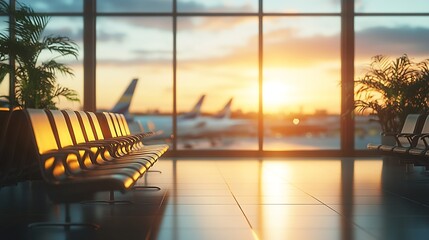 Poster - departure lounge at the airport : Generative AI
